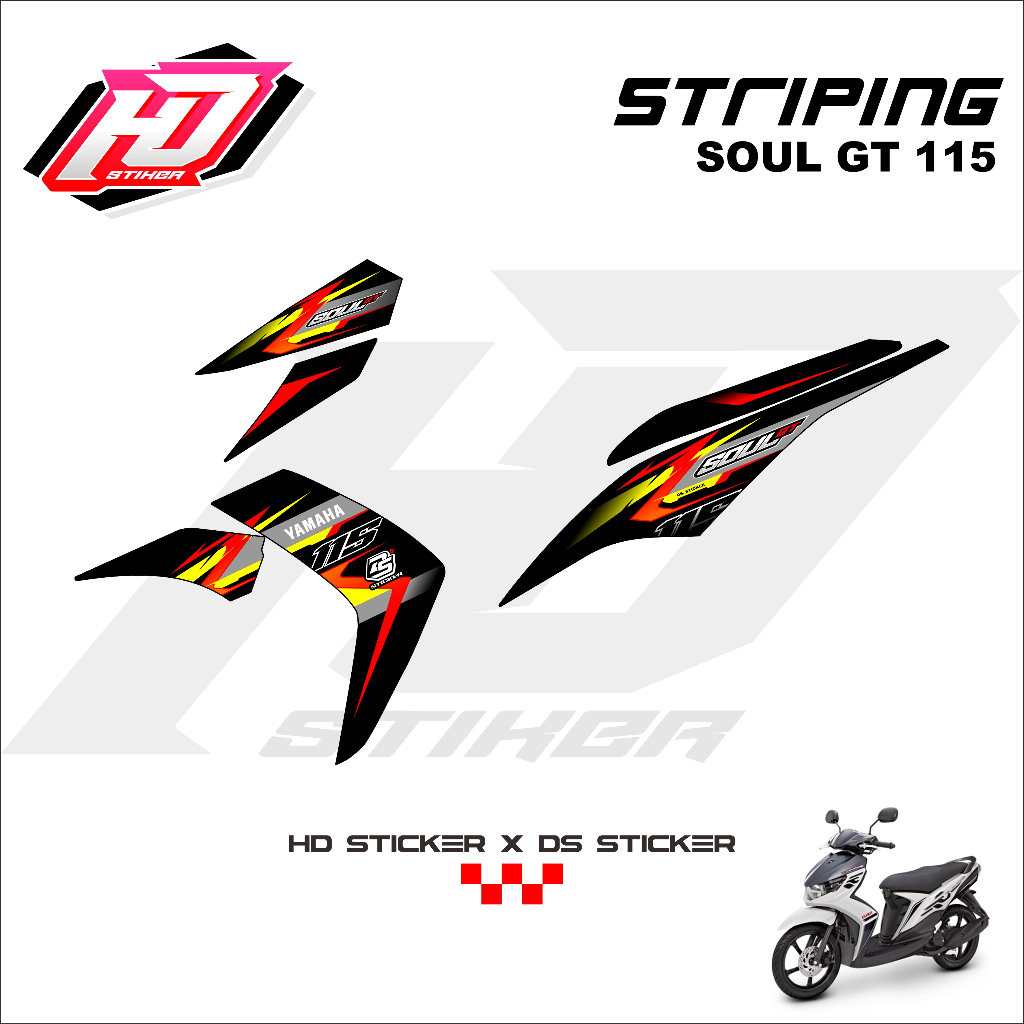 HD Stiker Striping Motor Mio Soul GT 115 Decal Sticker Soul GT 110 - Varian HD13