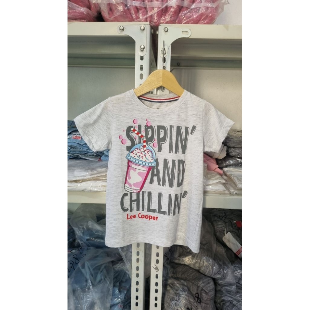 4-10 th Kaos lengan pendek anak perempuan Brand Lee Cooper