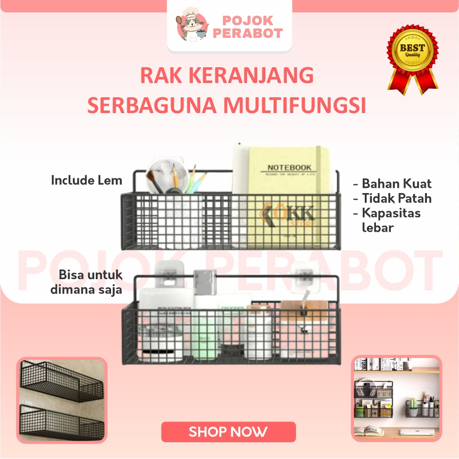 Rak Gantung Rak Keranjang Rak Kamar Mandi Rak Kamar Mandi Aesthetic Rak Kamar Mandi Tempel Serbaguna