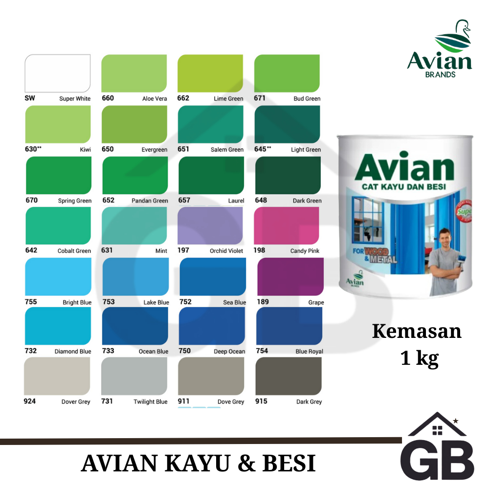 Cat Kayu dan Besi Avian 1kg // Cat Kayu Avian 1kg // Cat Besi Avian 1kg (et.1)