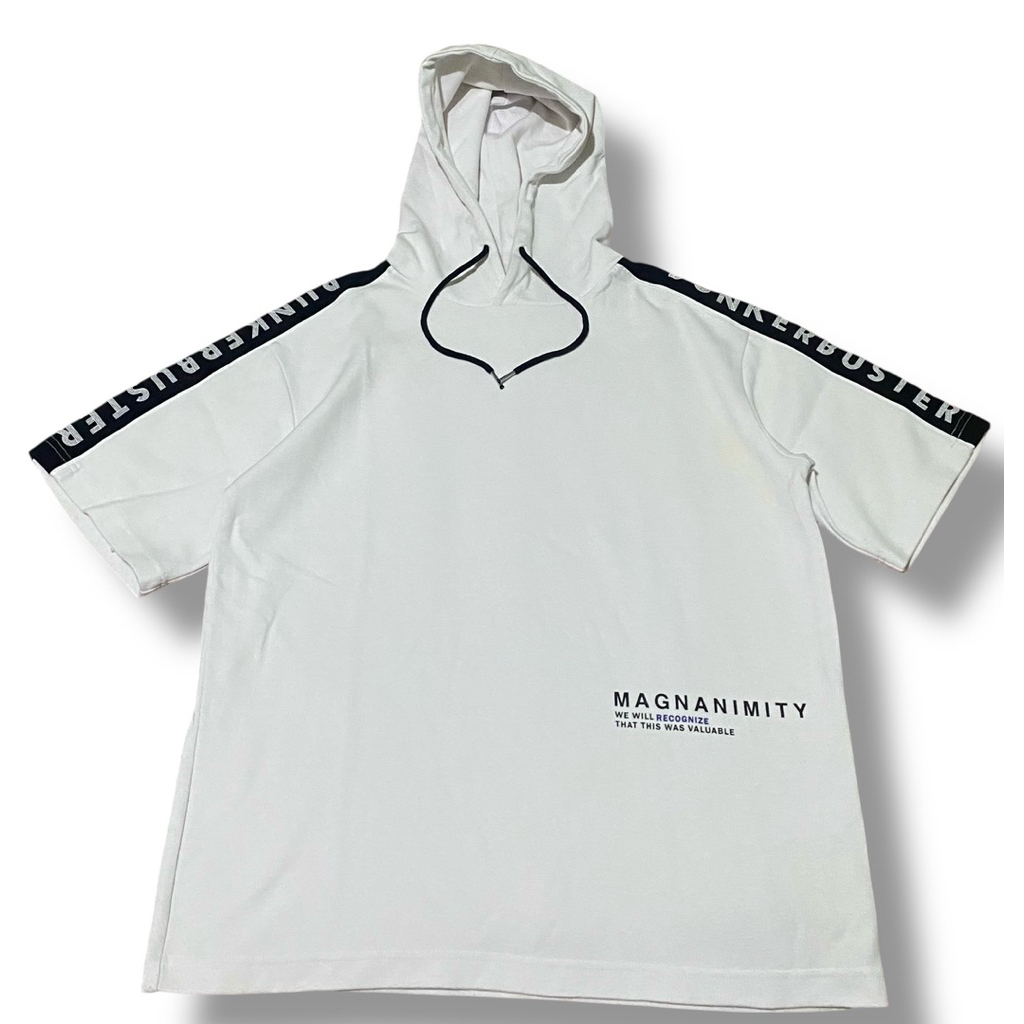 BUNKER BUSTER (BKBT) Hoodie Short Sleeve Streetwear Style Putih Preloved