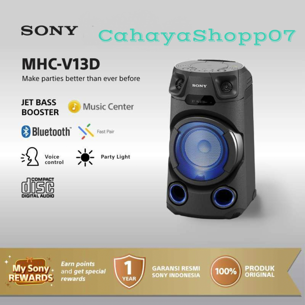 Sony MHC-V13 Bluetooth Speaker 130W LED Lights || Sony MHC-V13 Audio System Bluetooth LED 130W
