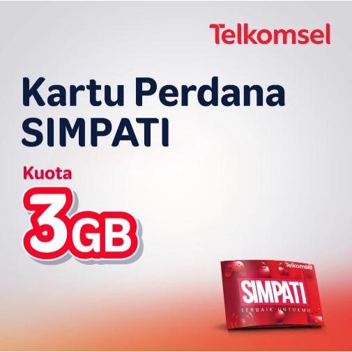 Kartu Perdana Simpati 3GB Kuota Nasional 30 Hari