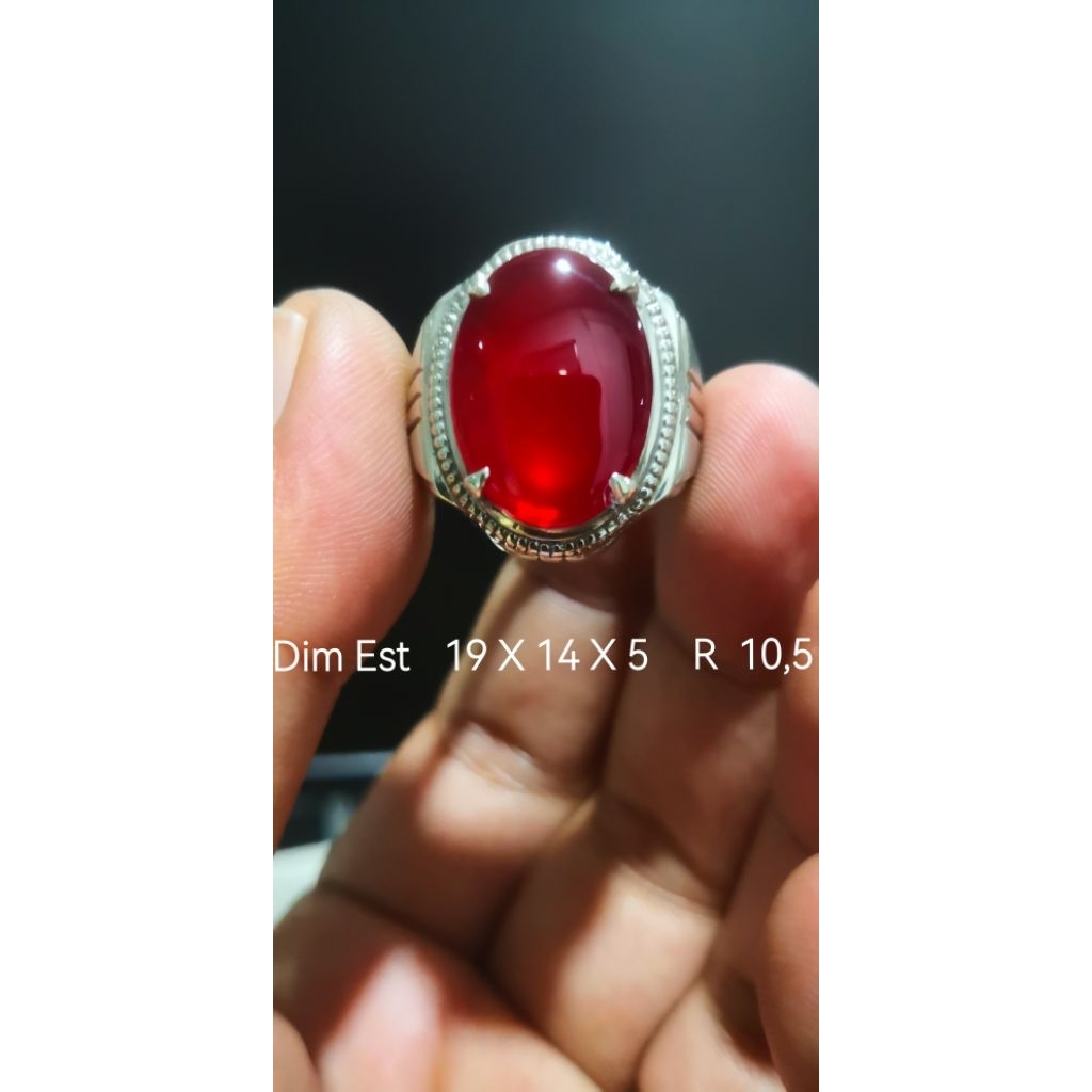 Cincin Batu Red Baron  BUKAN bacan kalimaya pirus ruby safir pandan ijo garut lumut kecubung
