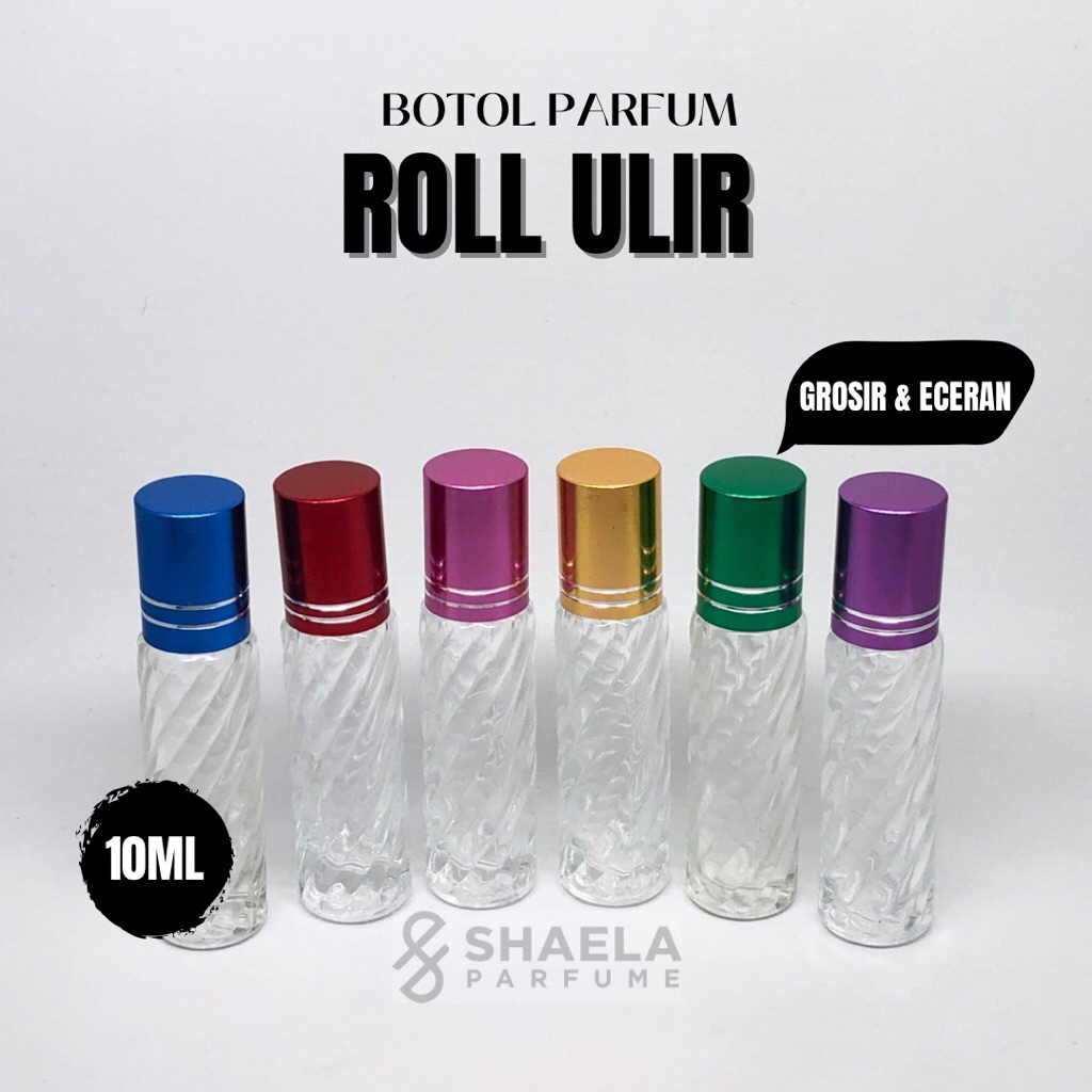 Botol Parfum Roll On Ulir 10ml Elegan Styelish Desain Unik Bayak Warna