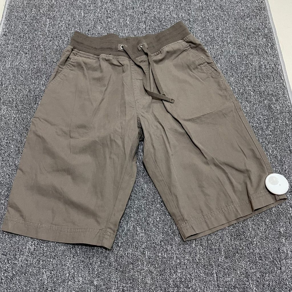 Rolun Celana Pendek Katun Pria RBK89085 Abu Pinggang Karet Tali Kasual Santai Premium