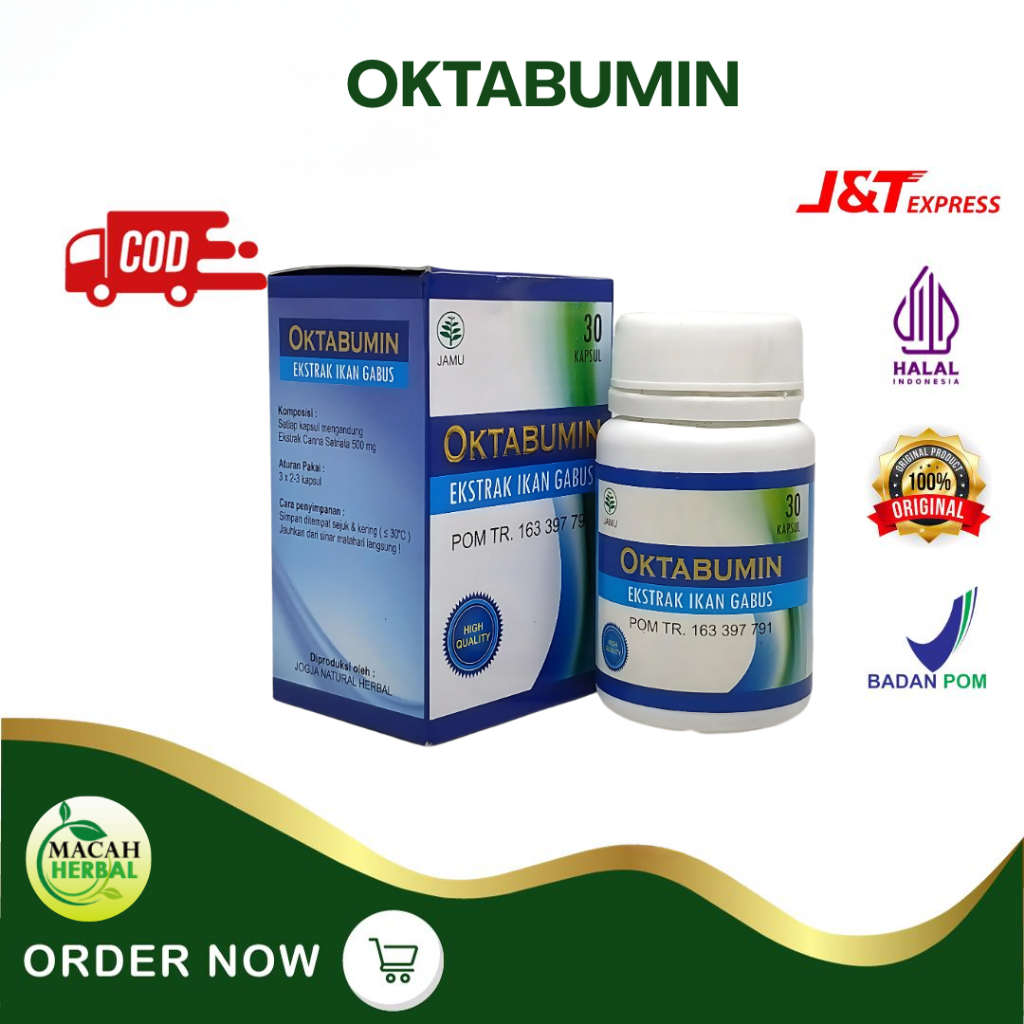 MACAH HERBAL - OKTABUMIN EKSTRAK IKAN GABUS | Kapsul Ikan Gabus | Kapsul Kutuk | Minyak Ikan Gabus