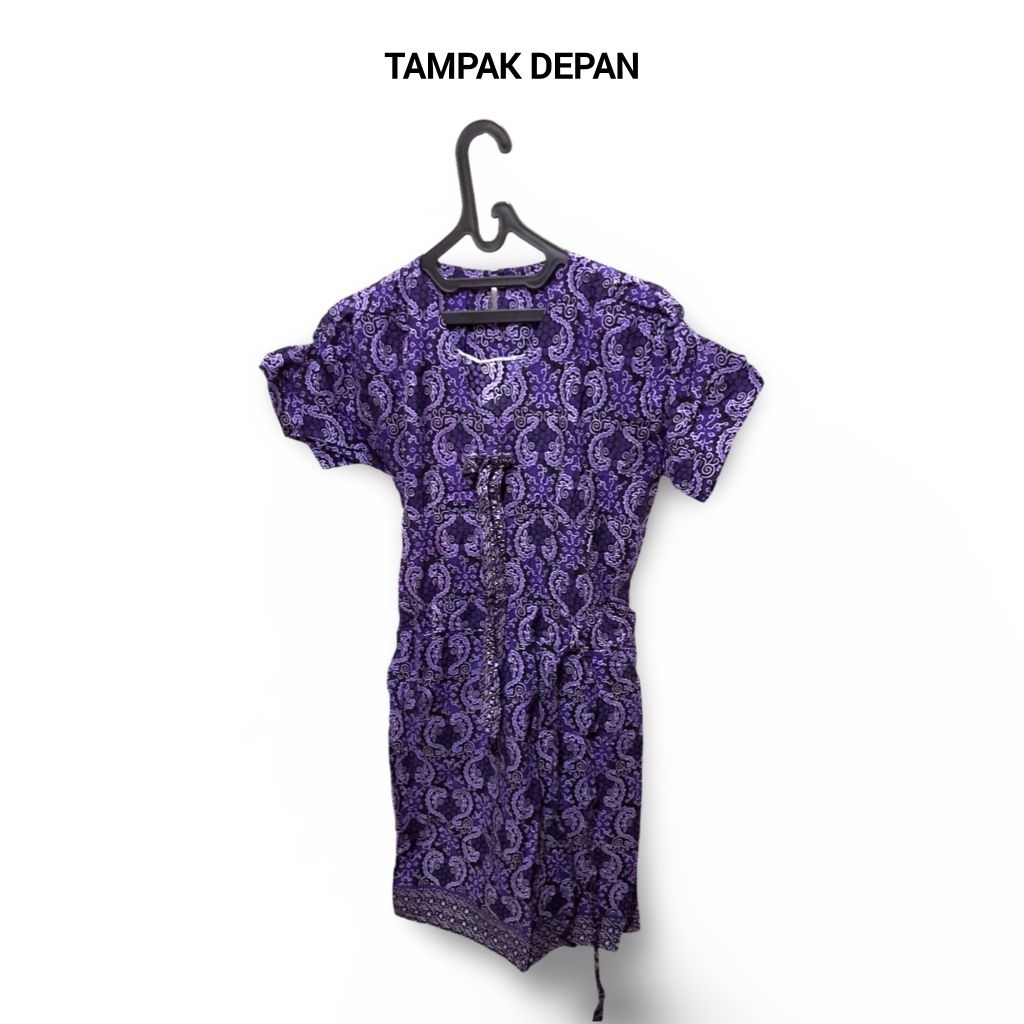Tunik Batik Wanita / Lengan Pendek /Vintage / Ungu