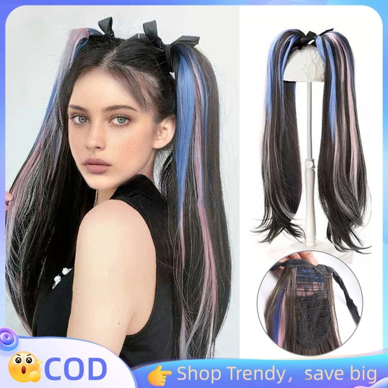 Wig Ponytail Lurus Wig Ponitail Wik Rambut Panjang Wik Rambut Wanita Panjang Wig Rambut Wanita