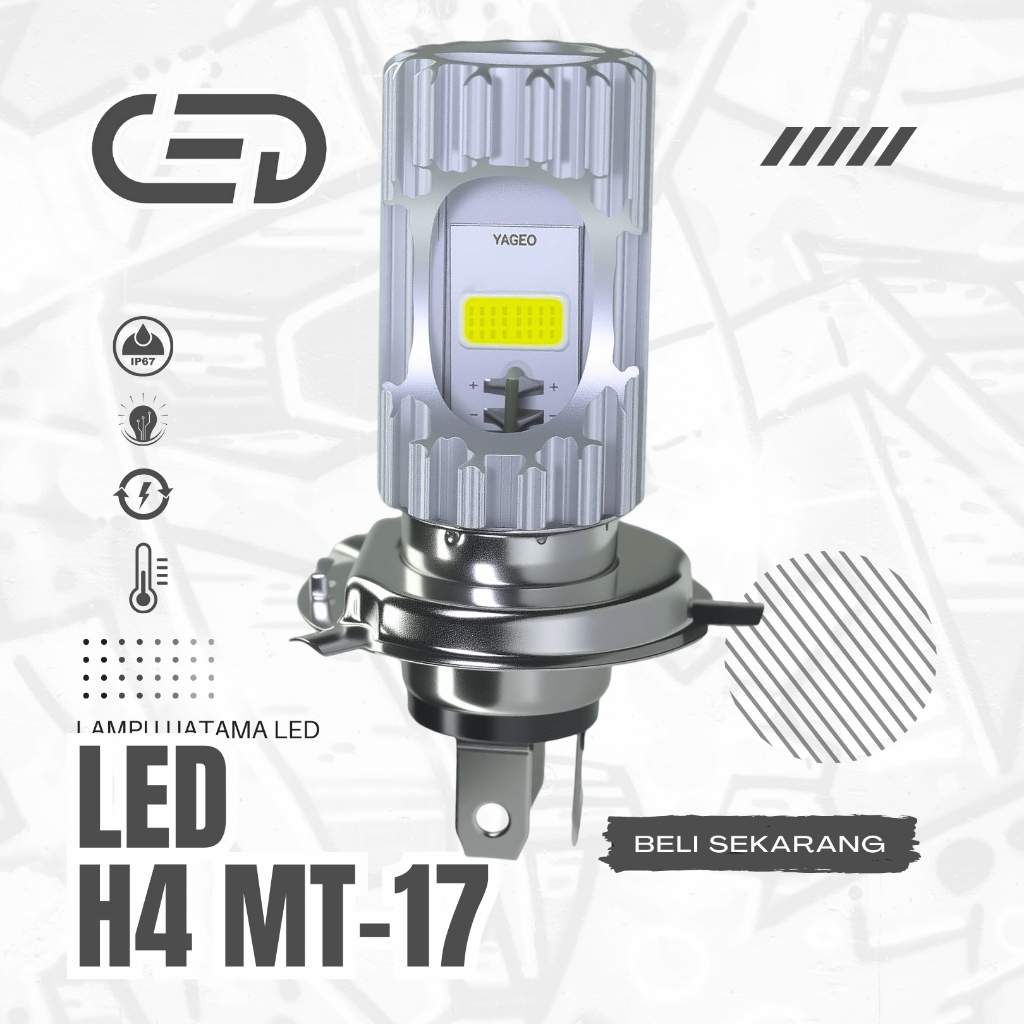 CED Lampu LED Motor H4 MT17 Dual Color – 6500K/4300K Super Terang | 8-80V