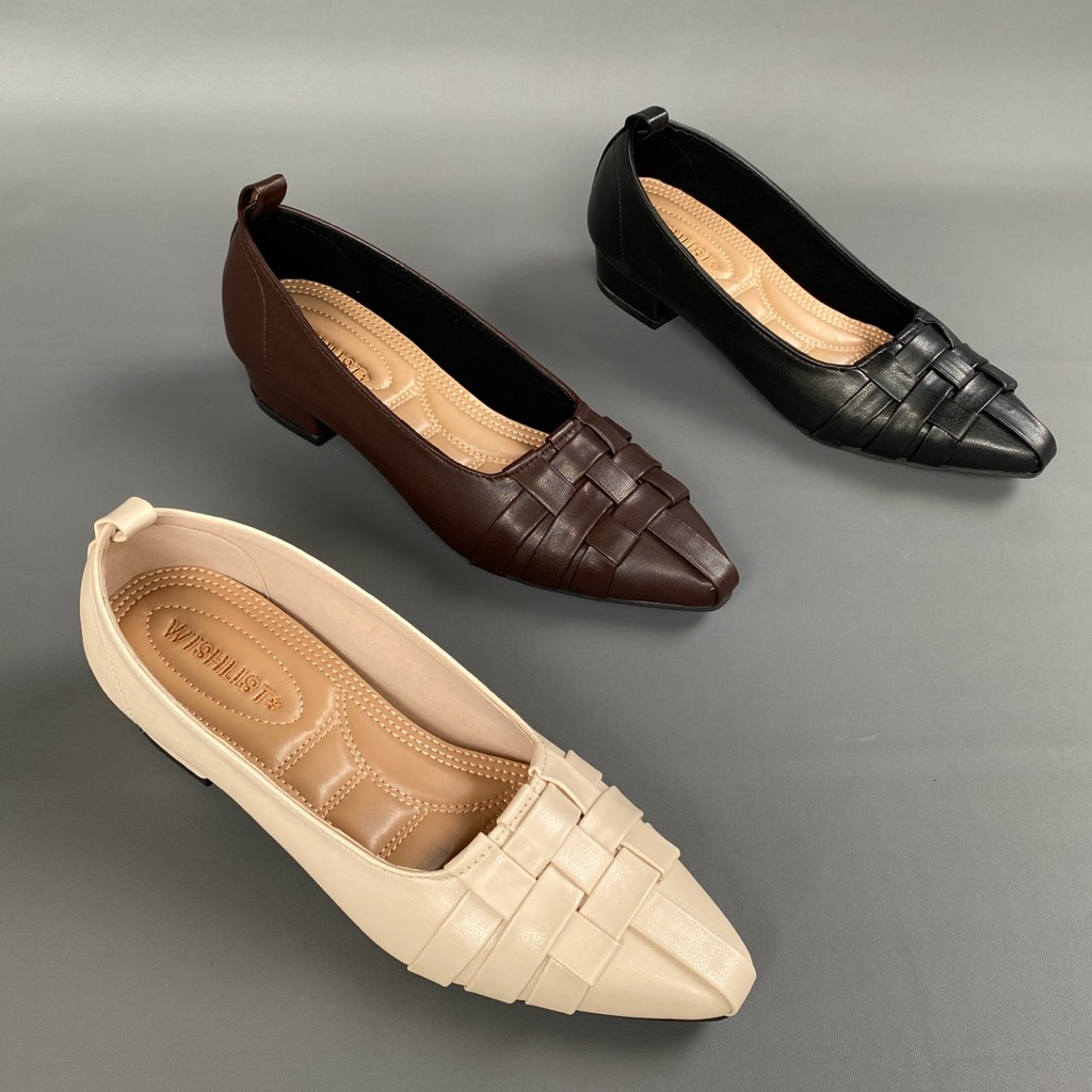 Sepatu Pantofel Heels Wanita 3cm Amanni