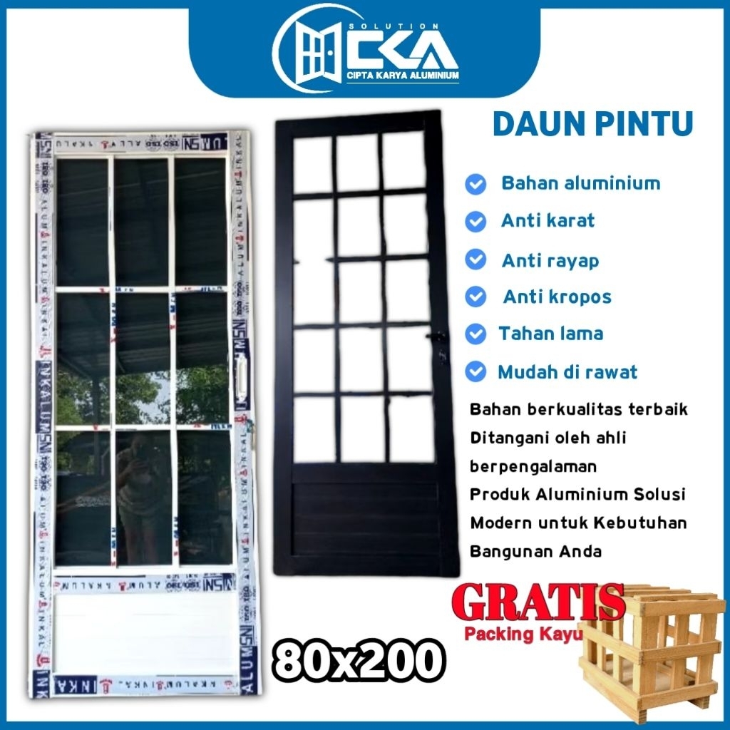 DAUN PINTU ALUMINIUM belun termasuk kusen