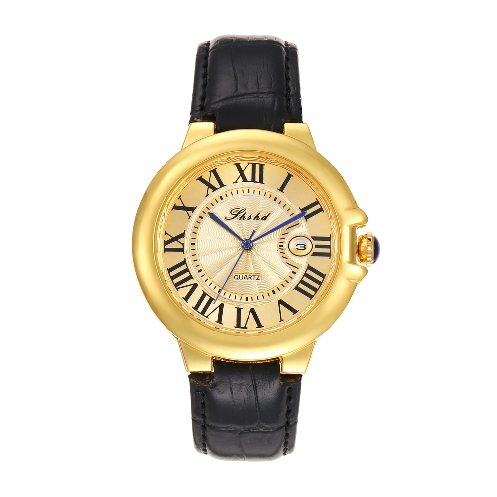 Shshd Jam Tangan Pria Anti Air Kuarsa Olahraga Kasual Tali Kulit Unik Analog Quartz IJ024