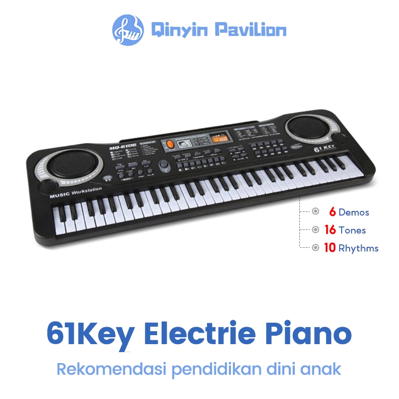 Qinyin Pavilion Piano 61keys  Piano Elektronik piano anak  Pemula Piano Mainan Anak-Anak Smart Piano