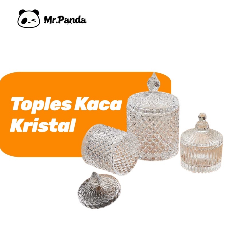 Toples Kaca Kristal Set Mewah Kristal Besar  Toples Kaca Jumbo Mewah Kristal Besar