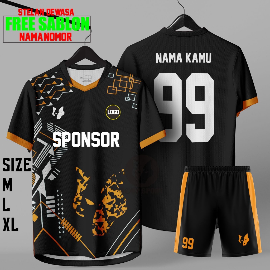 Gratis Sablon Nama Nomor Punggung Baju Bola Futsal Pria Wanita Set Baju Celana Dewasa Jersey Futsal
