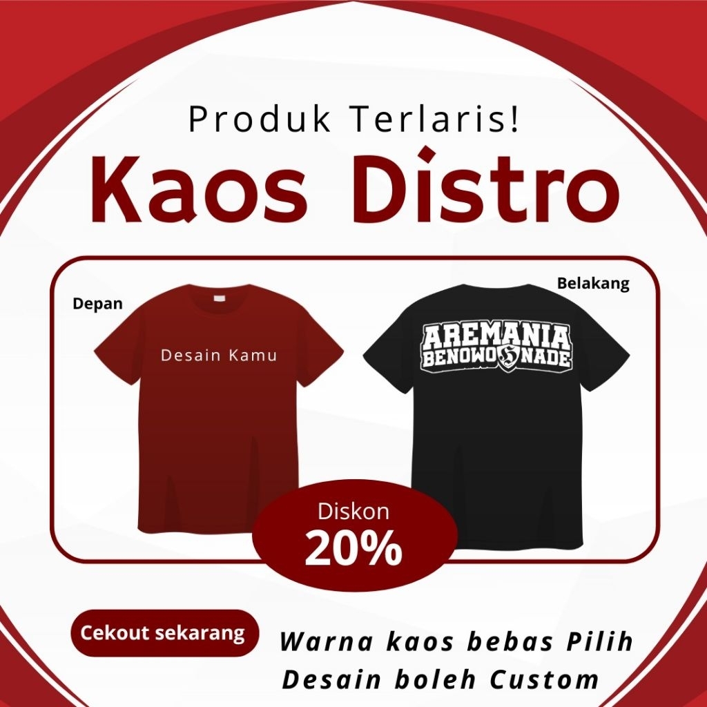 Kaos Atasan Pria T-Shirt Distro Aremania / Kaos Distro Premium