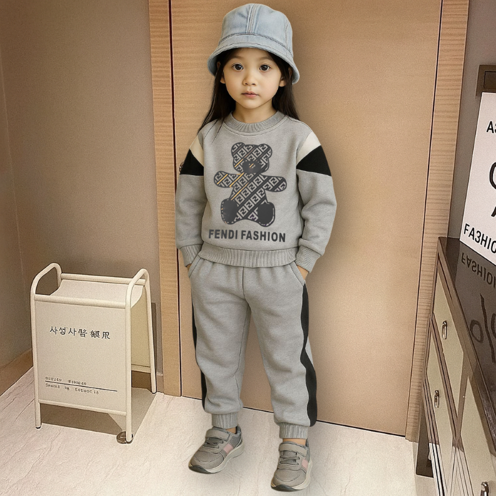 Setelan Anak Perempuan Joger One Set Jogger Fendi Fashion Trendy Terbaru Usia 3-13Tahun