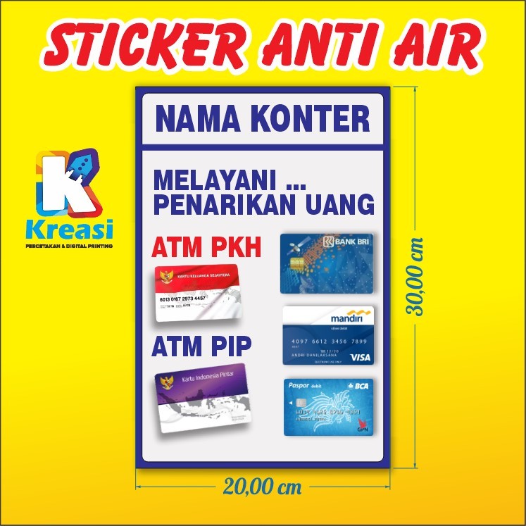 stiker konter / STIKER KONTER PULSA
