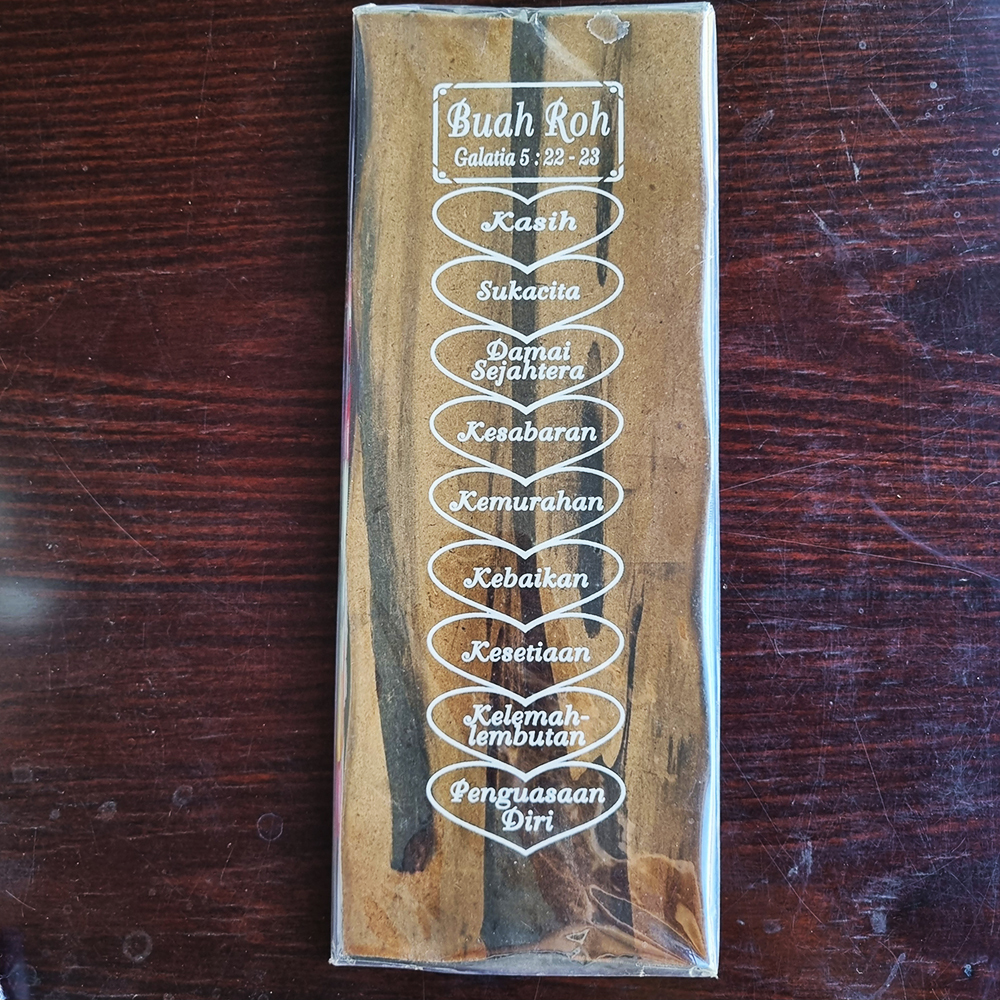 HIASAN DINDING KAYU GANTUNG DINDING ROHANI TULISAN BUAH ROH