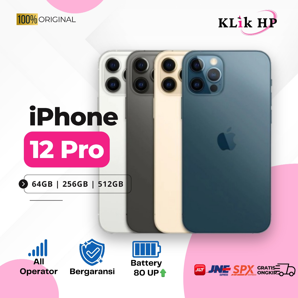 iPhone 12 Pro Like New Fullset - Resmi - Bergaransi 128GB 256GB 512GB
