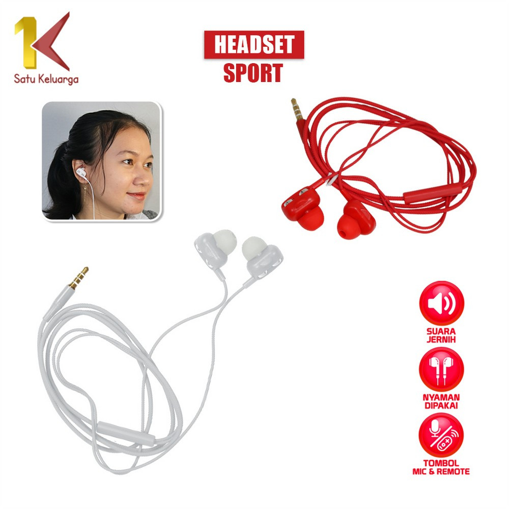 Satu Keluarga Headset Gaming Dual Hifi Stereo Bass C518 Earphone In Ear Hendset Sport Superbass Heds