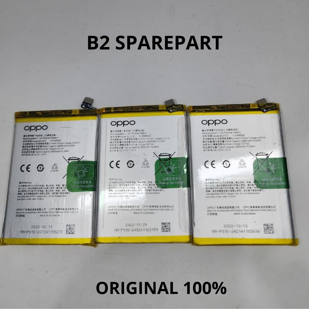 Battery Batre Baterai BLP915 For Oppo A17 / A17K / A57 5G Original 100% Copotan