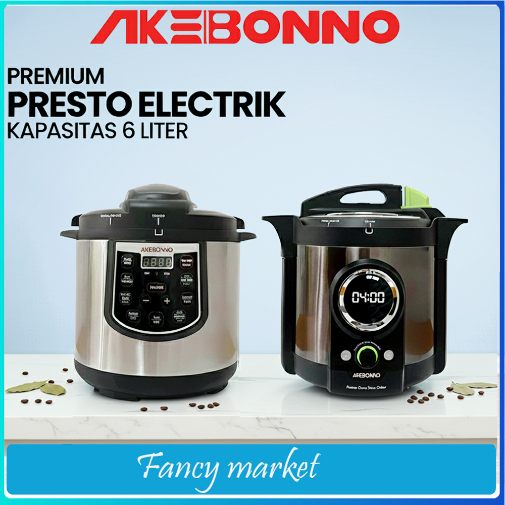AKEBONNO - Electric Pressure Cooker/Alat Presto Rice Cooker Multifungsi Besar 6L Low Watt Garansi
