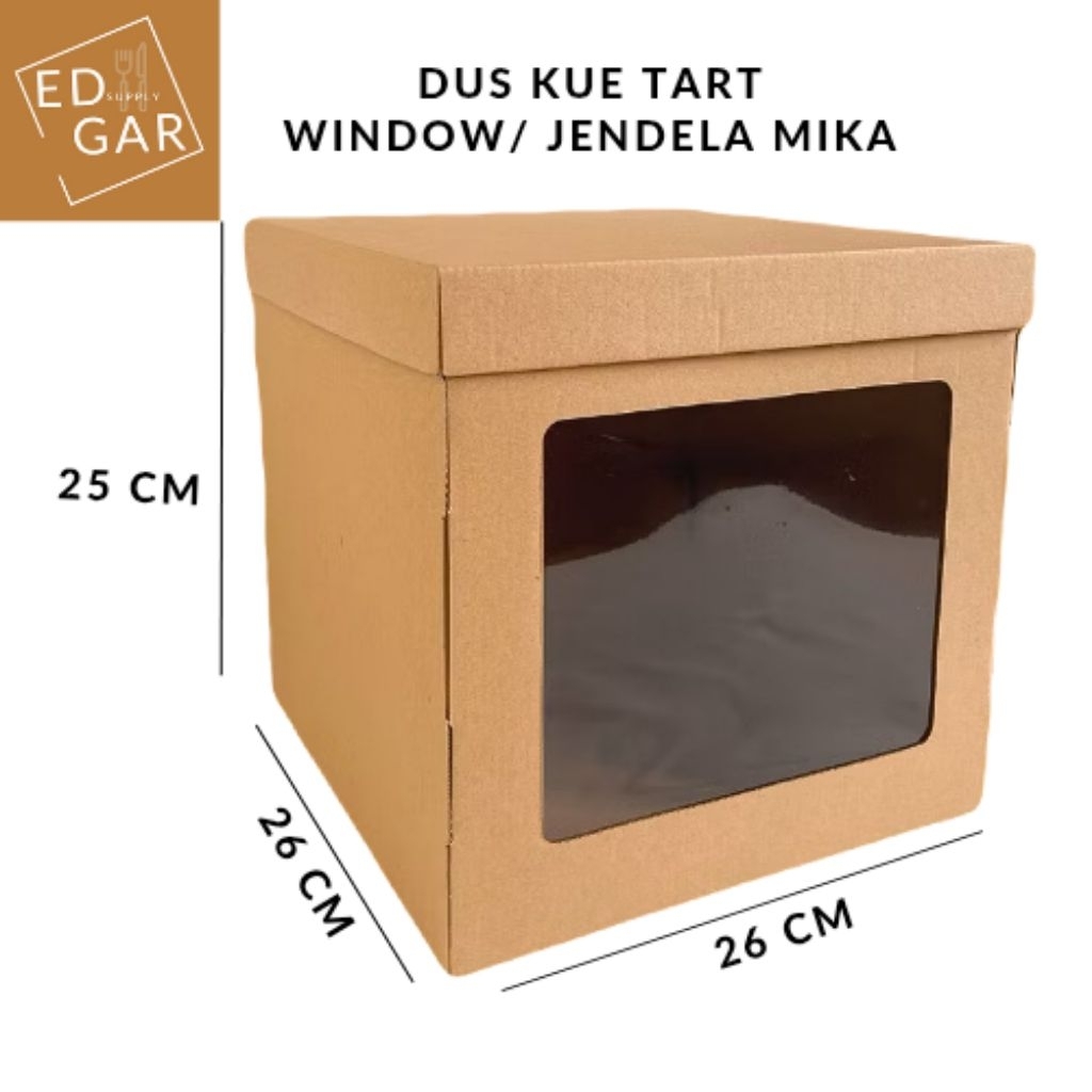 dus kue tart tinggi jendela mika / dos cake / kemasan kue / dus cake tinggi