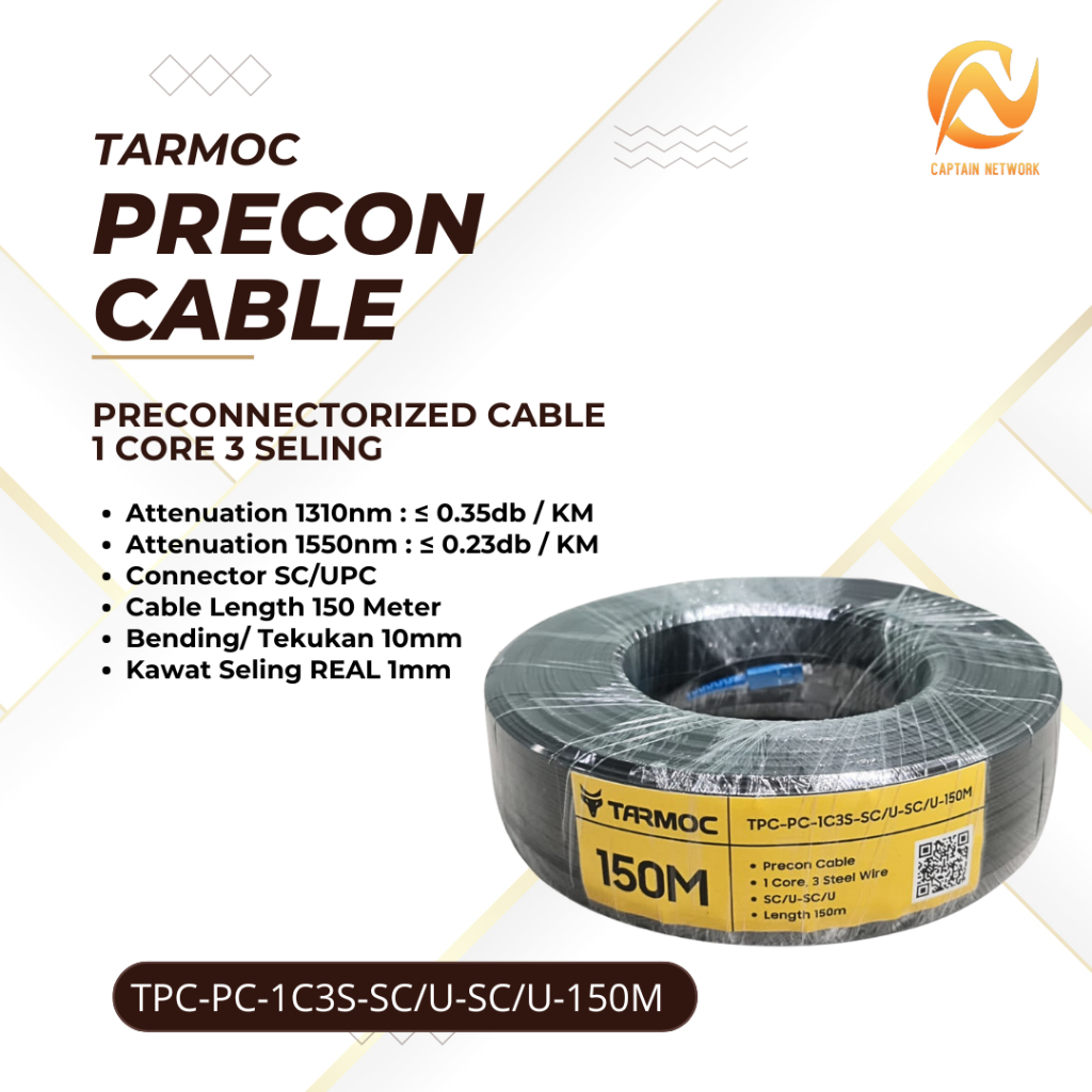 Kabel FO Preconnectorized 150 Meter/Precon FO 150 Mtr Dropcore