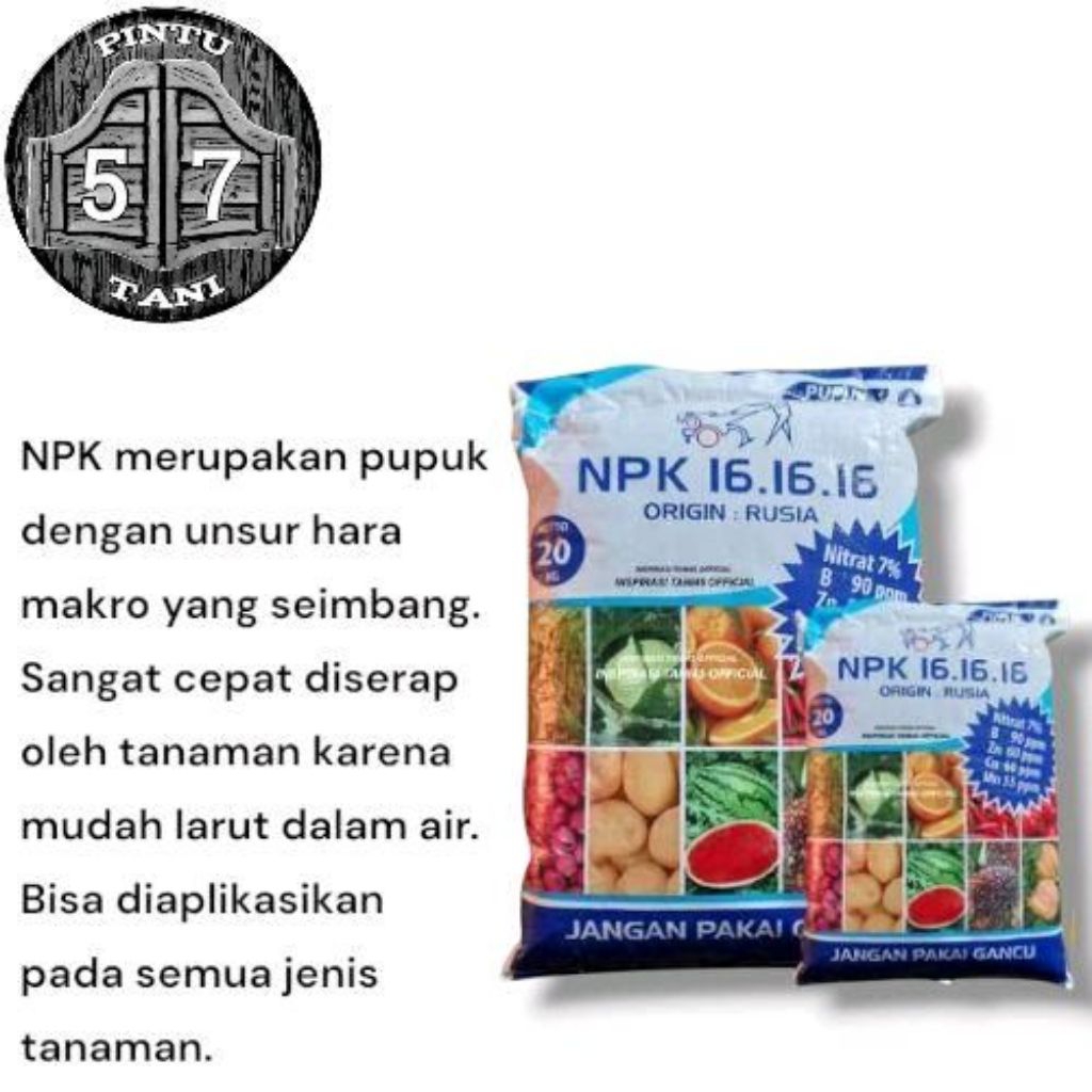 PUPUK NPK 16.16.16 PAK TANI KEMASAN 50KG