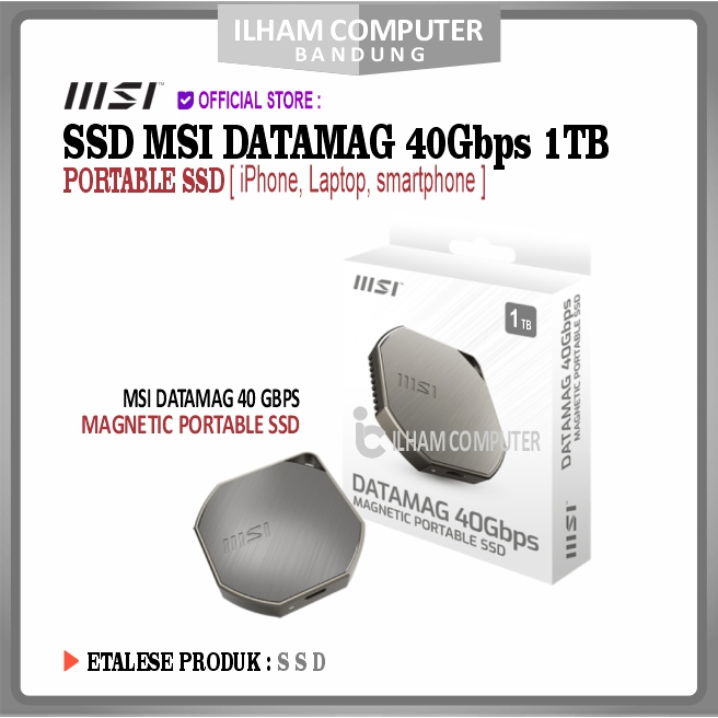SSD MSI DATAMAG 40Gbps 1TB - PORTABLE SSD [iPhone, Laptop, smartphone]