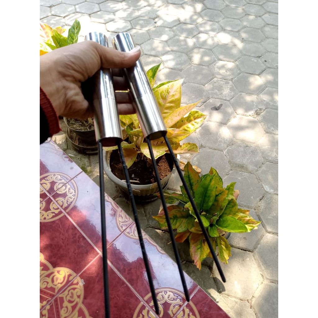 cagak pancing pipa stenlis, jagrak pancing berdiri kaki 2.