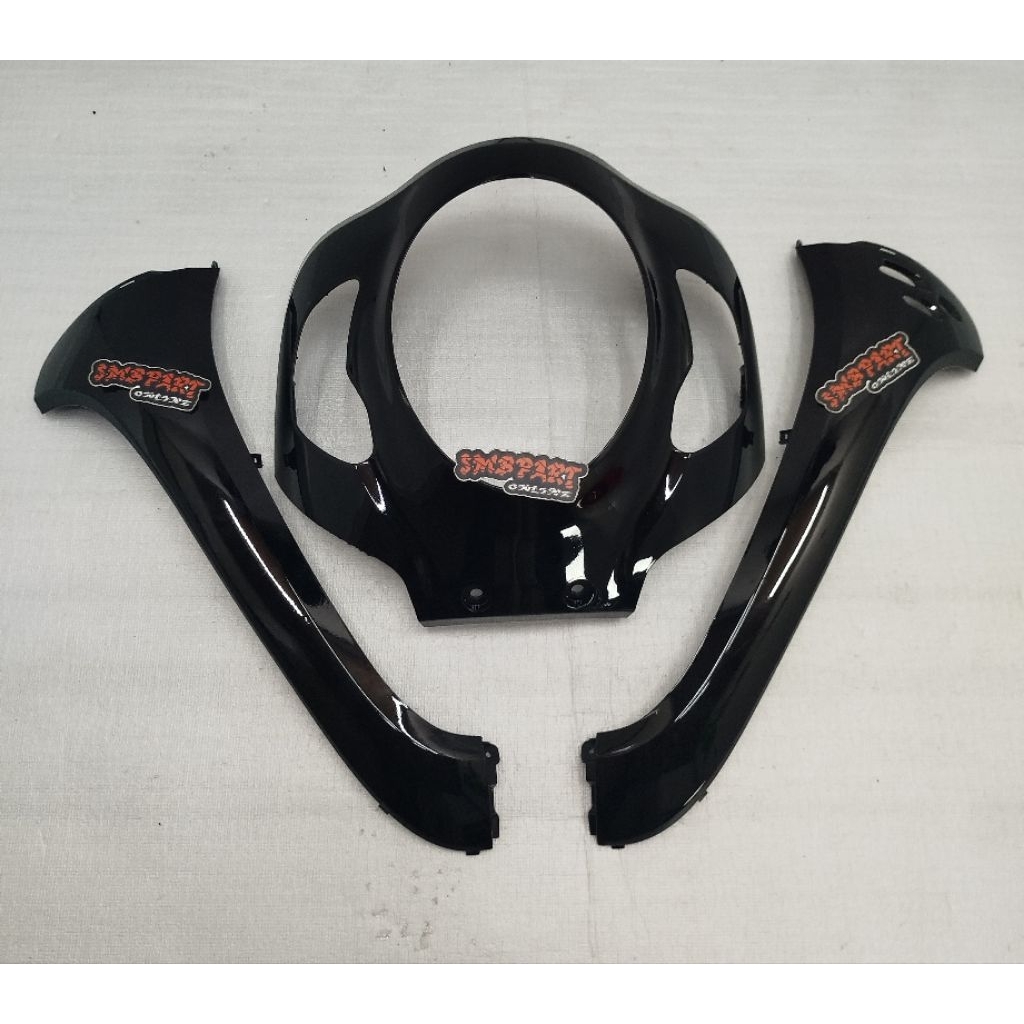 Panel tameng depan dan sayap kanan kiri motor matik Scoopy New ESP Prestige K2F 2021-2023 warna hita