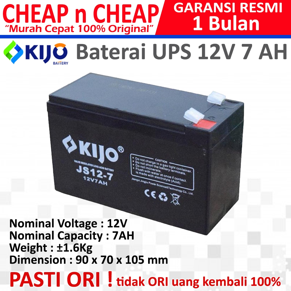 SOLANA Baterai UPS 12V 7 AH Aki Kering Mobil Mainan Sprayer Alat Semprot - 12V 7AH 9AH