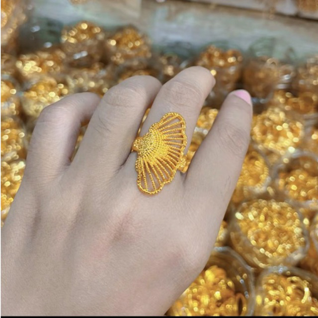 Terbaru Cincin Motif Kipas Mewah Cincin wanita Accories Wanita Simple Mewah