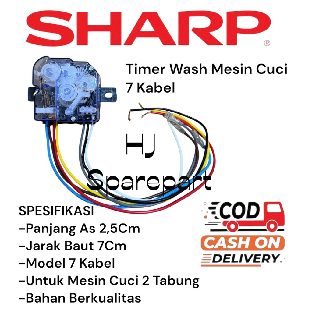 TIMER WASH 7 KABEL MESIN CUCI SHARP 2 TABUNG / TIMER MESIN CUCI SHARP 7 KABEL
