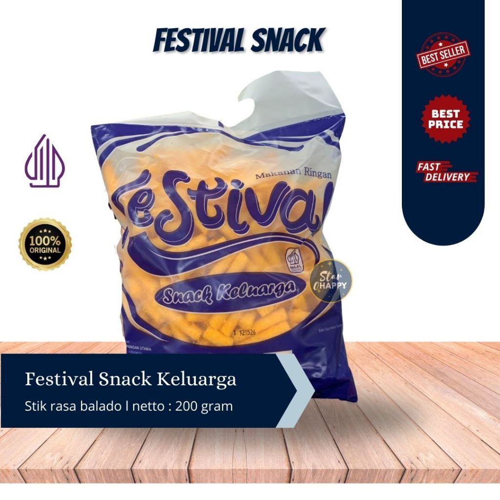 *FREE GIFT* Festival Snack Stik Balado 200gr Renyah Gurih || Camilan Stik Balado Asam Manis