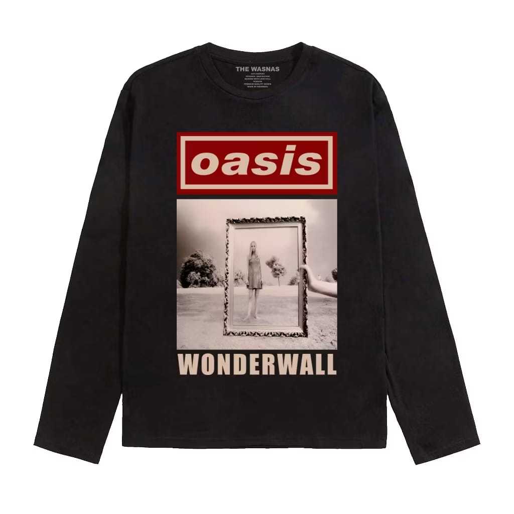 The Getooxs T-shirt Lengan Panjang Oasis Wonderwall Kaos varian warna Lengan Panjang pria wanita Uni