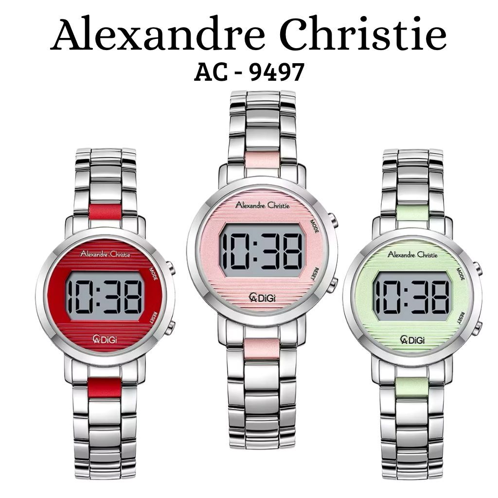 Jam Tangan Wanita Original Alexandre Christie Digital AC - 9497 AC9497 Stainless steel Bergaransi Re