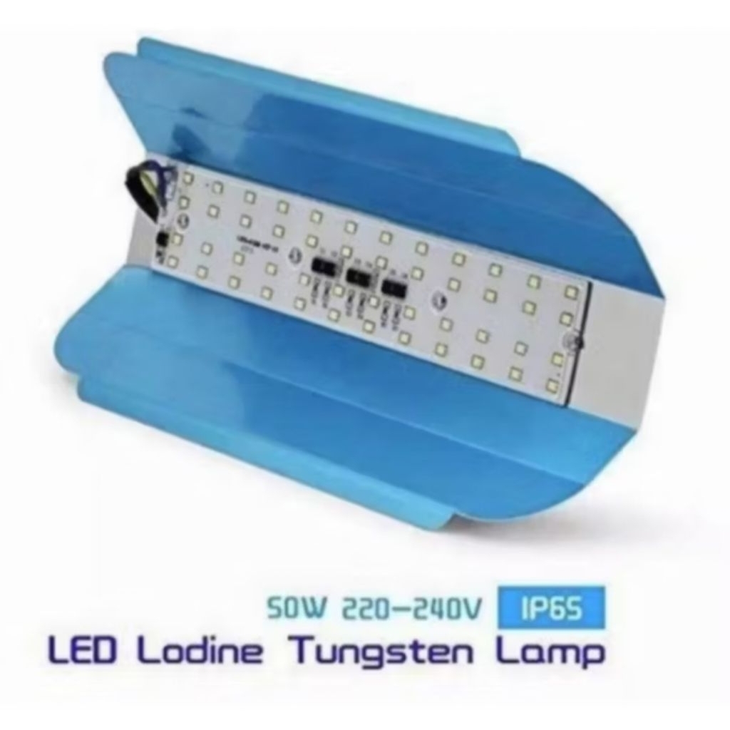 LAMPU JALAN PJU 50W 220V AC KABEL TUNGSTEN IODINE LED IP65 OUTDOOR CAHAYA PUTIH