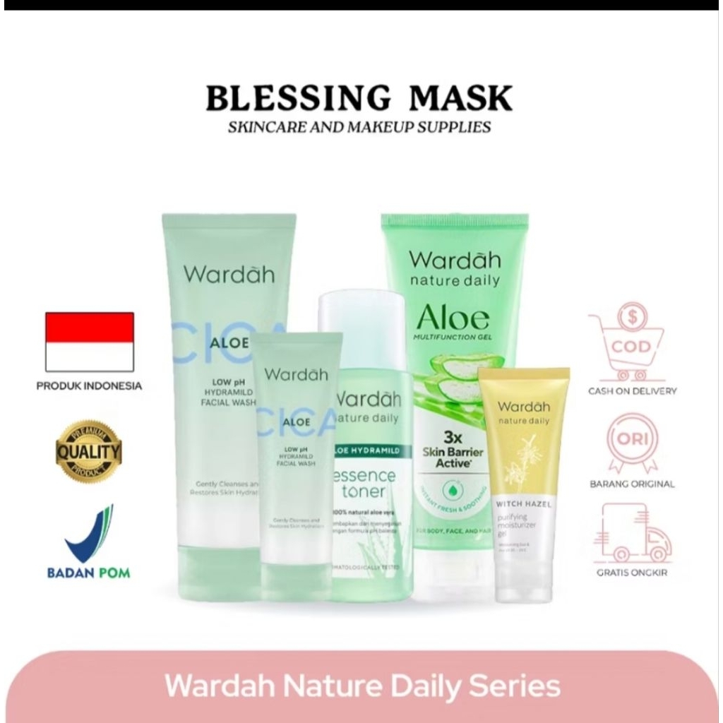 WARDAH Nature Daily Aloe Vera Hydramild SERIESS.Original/Bpom