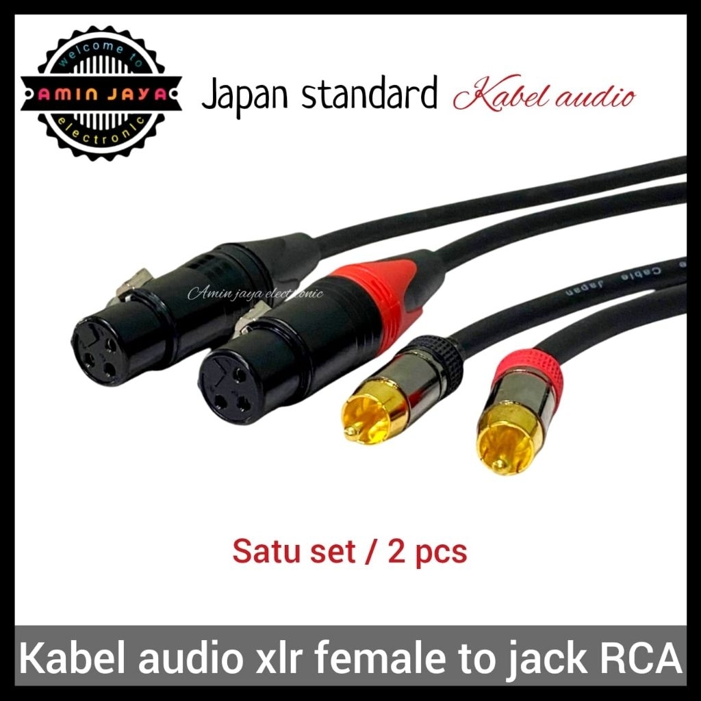 Kabel xlr female to rca satu set berkualitas kabel jack rca to xlr female