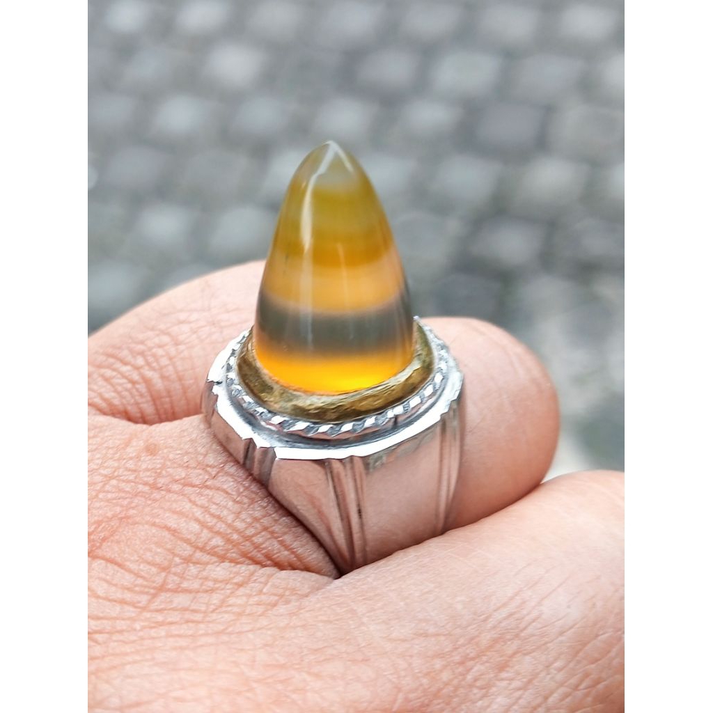Natural akik Unik Antik ring Monel