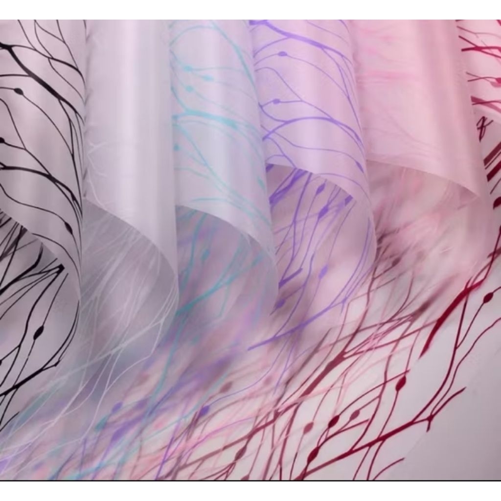 Kertas Buket Motif - Cellophane Transparan - Cellophane Motif Warna