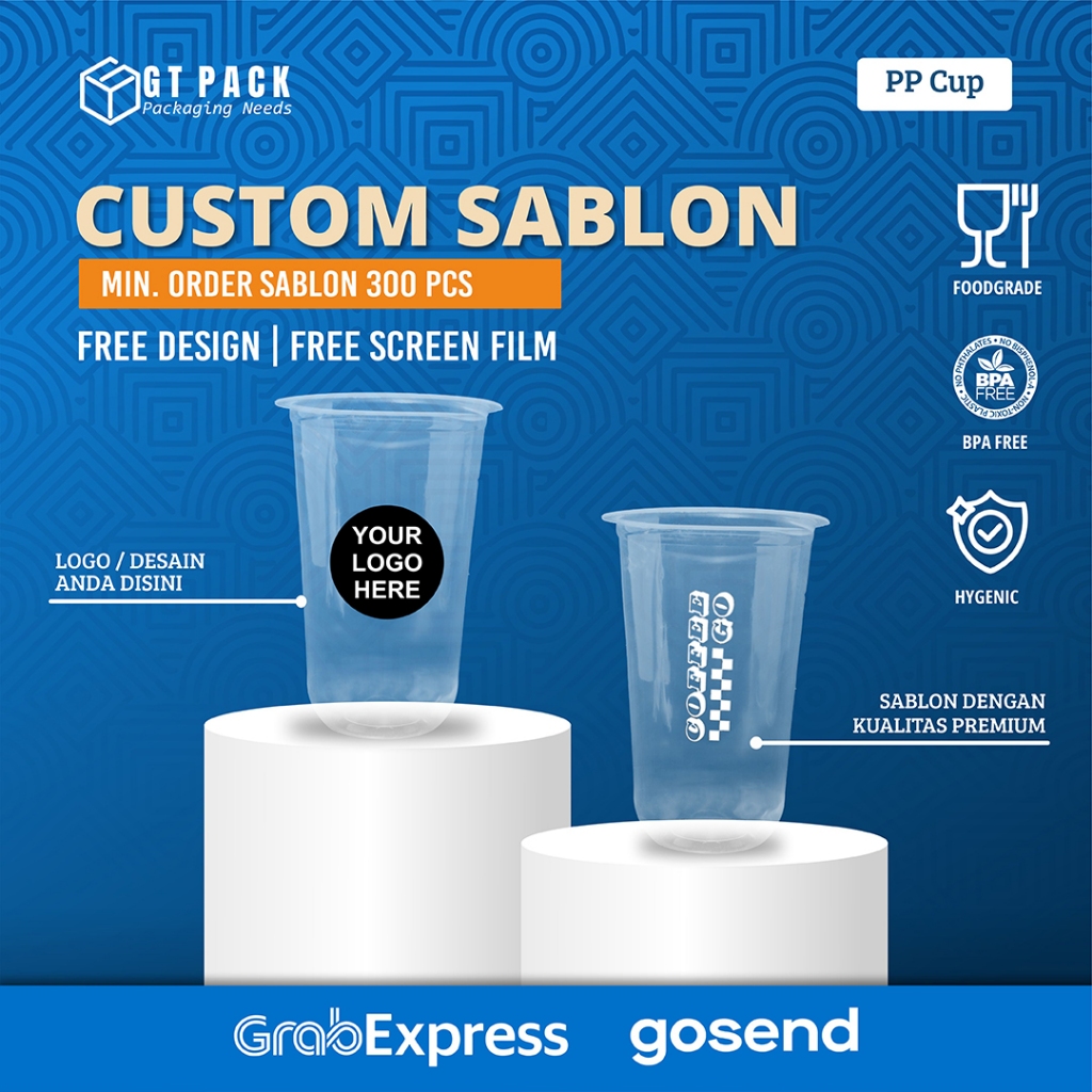 Sablon Cup Plastik PP Oval 18 Oz | 8 gram