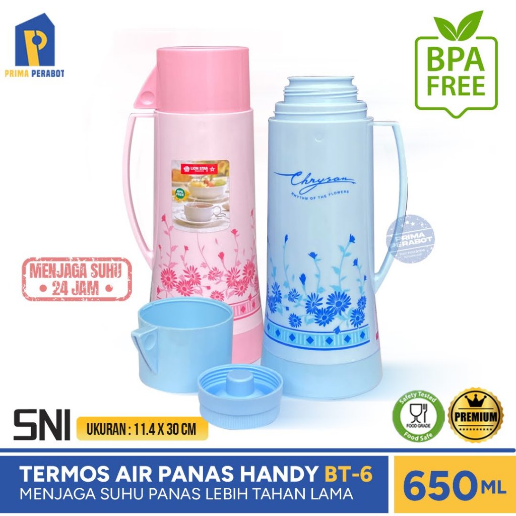 Termos Air Panas 650Ml Lion Star Handle Handy Thermos BT-6