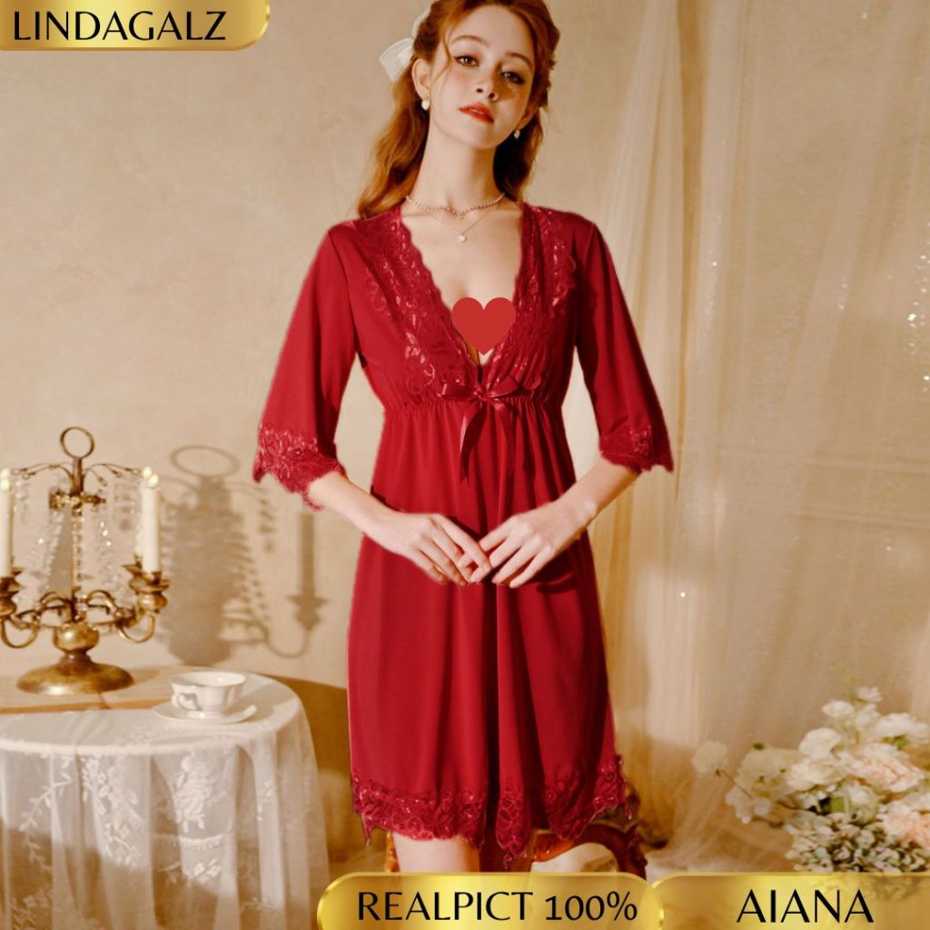 LindaGalz AIANA Sexy Lingerie Big Size Jumbo 98007 Baju Tidur Wanita Dinas Malam Lingerie Premium Ba