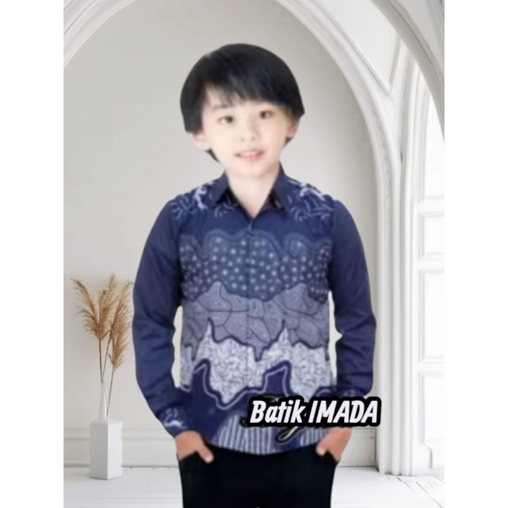 kemeja batik anak lengan panjang 3-12 thn