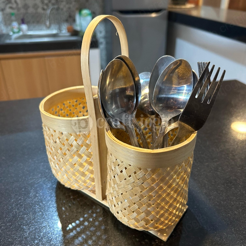 Tempat Sendok Garpu Dan Tisu, Keranjang Hampers Lucu, Tempat Bumbu Dapur Cantik Kerajinan B.CRAFT